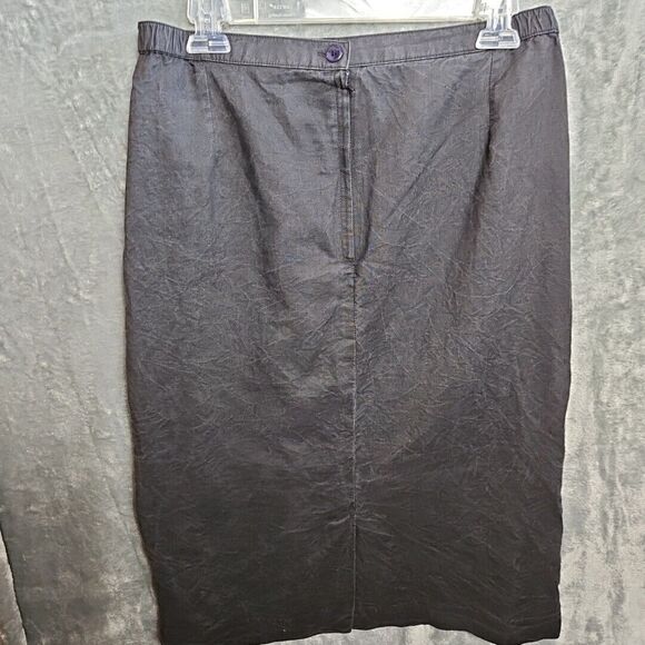 Maurada Pencil Skirt Women's Sz 16 black linen cotton vintage - Picture 5 of 11